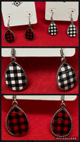 
              Buffalo Plaid Teardrop Earrings in Red or White
            