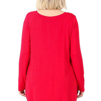 Ruby Rayon Long Sleeve V-Neck Top, all sizes