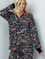 
              LOVE Print Pajama Set
            