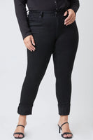 
              Black Mid Rise Cuff Ankle Pants
            