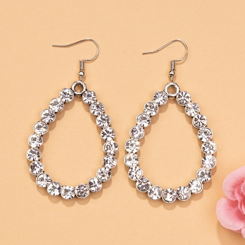 Rhinestone Beaded Hoop Earrings