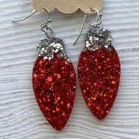 Glitter Acrylic Ornament Earrings