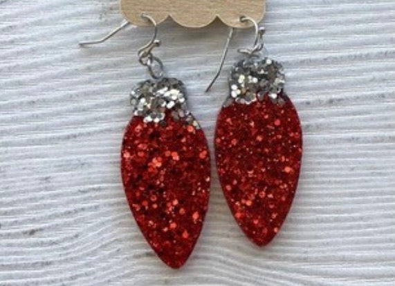 Glitter Acrylic Ornament Earrings