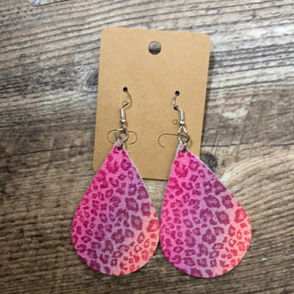 Pink Leopard Ombre Earrings