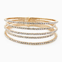 Gold Rhinestone Bracelet-Clear