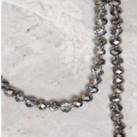 The Essential 60" Inch Double Wrap Beaded Necklace, Graphite