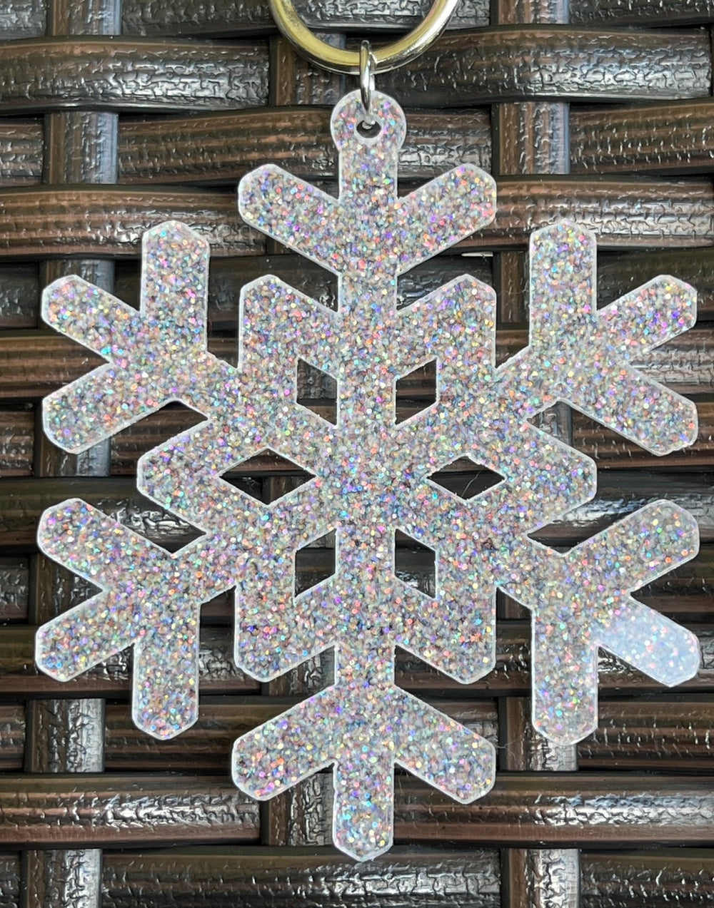 Acrylic Glitter Snowflake Pendant