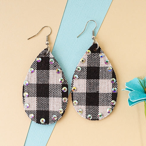 Teardrop Buffalo Plaid Earrings