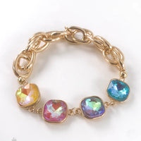 Pastel Square Rhinestone Bracelet