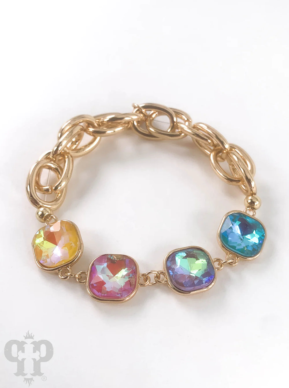 Pastel Square Rhinestone Bracelet