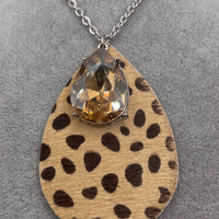 AB Leather Teardrop Necklace