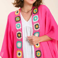 Open Front Kimono with Crochet Details