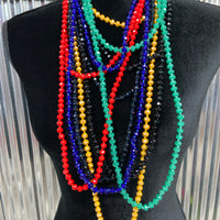 Crystal Beaded Necklace 60" in Many Colors!