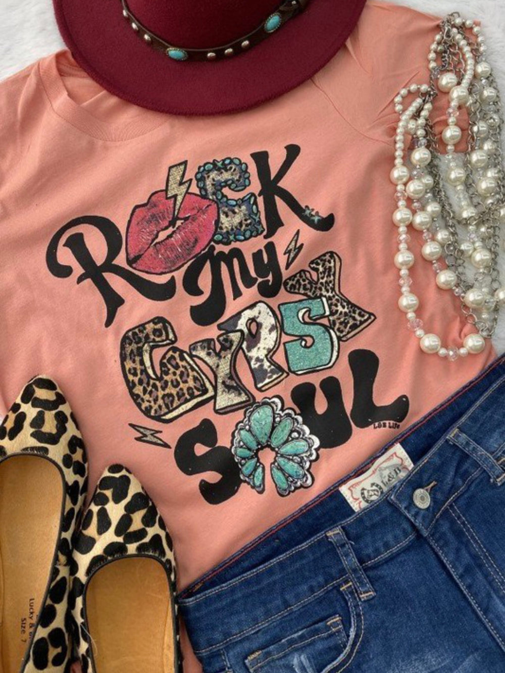S only--(NO RETURNS) Rock My Gypsy Soul Graphic Tee