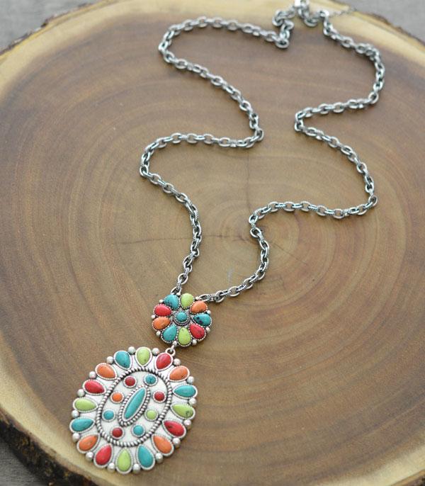 Turquoise Multi Concho Necklace