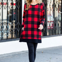 Buffalo Plaid Sweater Tunic