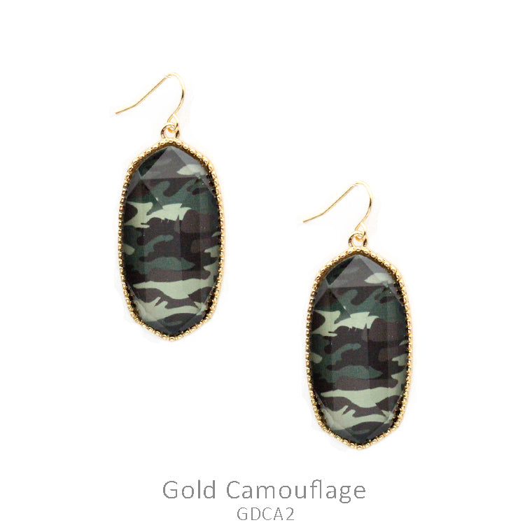 Gold Camouflage Earrings