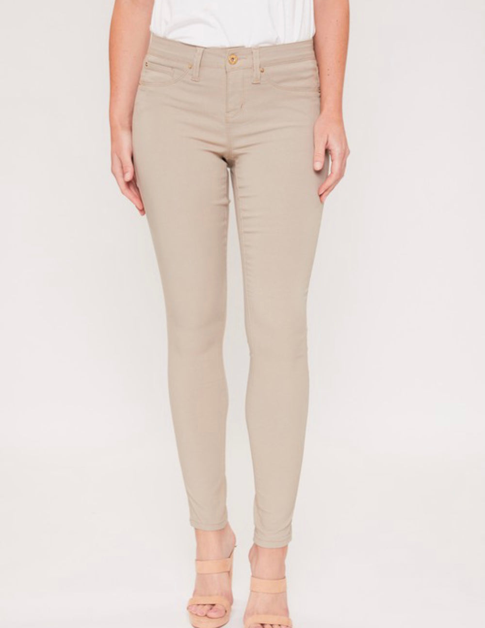 Hyperstretch Skinny Jeans-Taupe