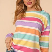 Rainbow Stripe French Terry Top