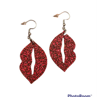 Gimme Some Sugar Acrylic Earrings-Red Glitter