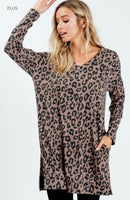 
              Leopard Print V-Neck Tunic
            