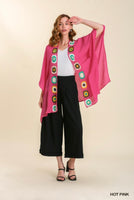 
              Open Front Kimono with Crochet Details
            