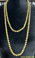 
              60” Crystal Bead Necklace-AB Olive Green
            