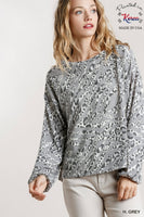 
              French Terry Animal Print Top
            