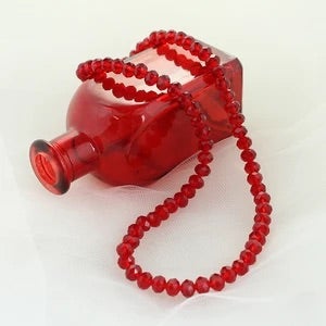 24" Red Crystal Stretch Necklace