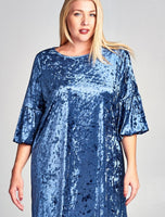 
              Plus Velvet Tunic Dress-Sapphire
            
