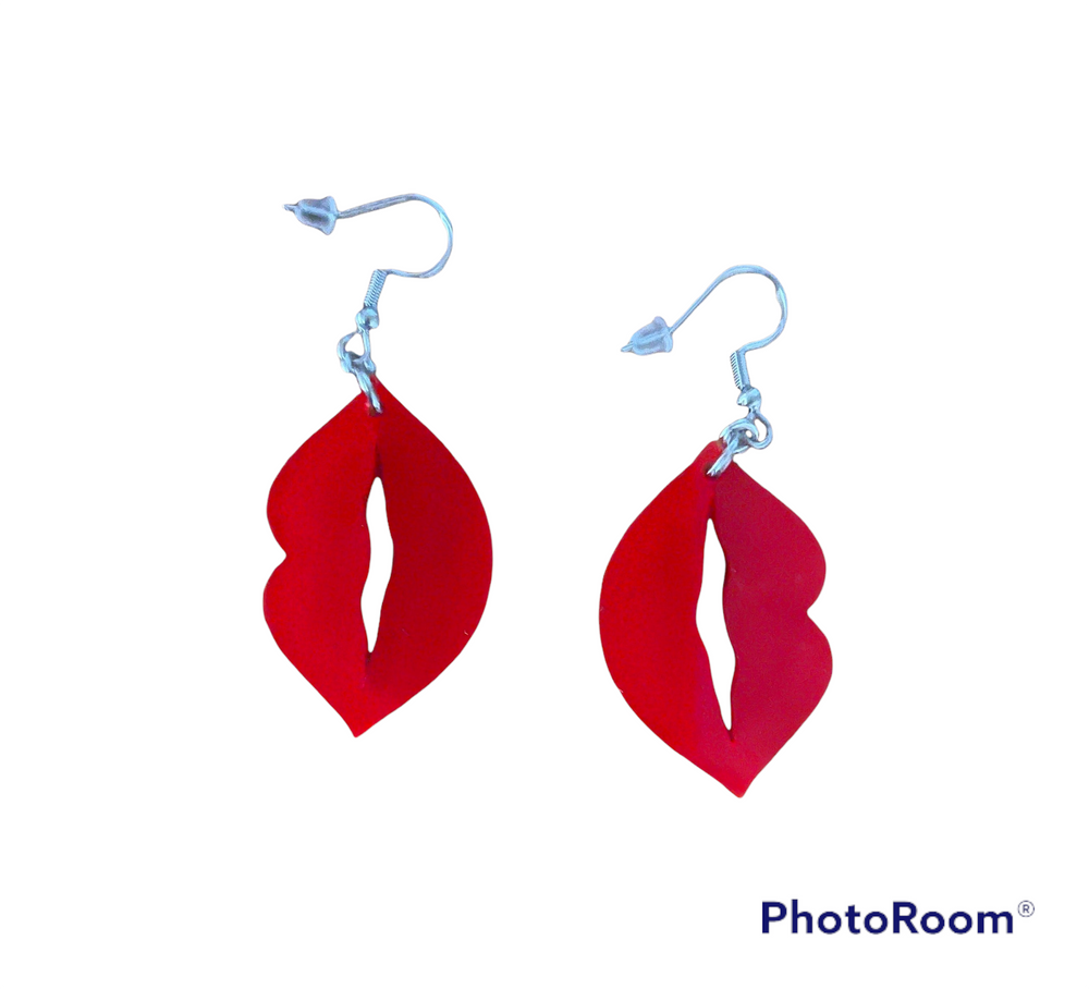 Gimme Some Sugar Ruby Red Acrylic Earrings