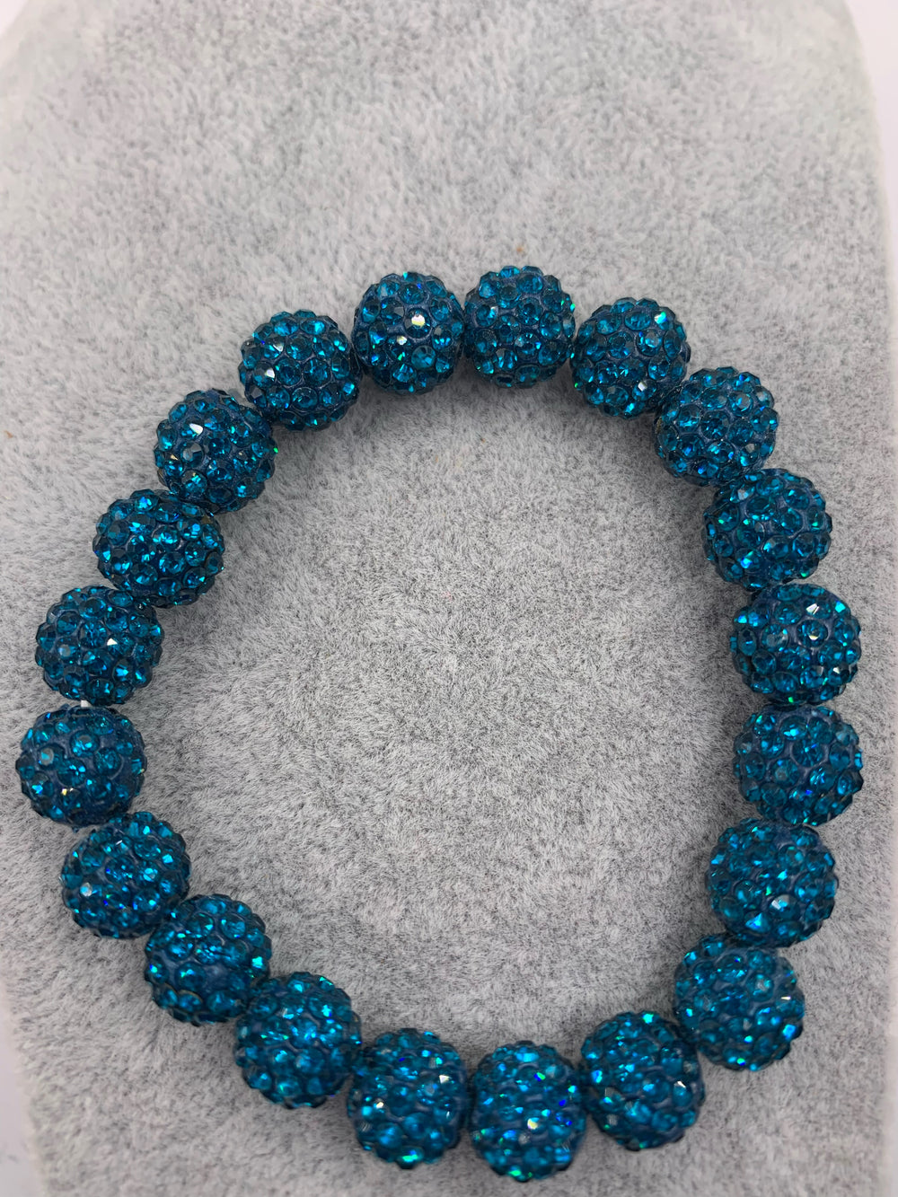 Crystal Bead Pave Stretch Bracelet-Blue Zircon