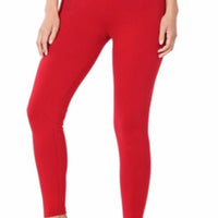 Premium Cotton Legging in Dark Red, all sizes