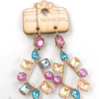 Pastel Multicolor Rhinestone Earrings