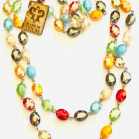60” Multicolor Oval Bead Necklace