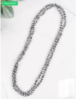 
              The Essential 60" Inch Double Wrap Beaded Necklace, Graphite
            