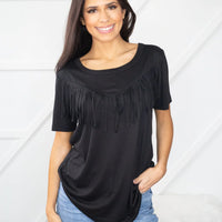 L, 3X only--(NO RETURNS) The Right Amount of Western Tee-Black