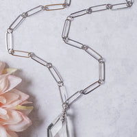 Heartbreaker Clear Crystal Necklace-Silver