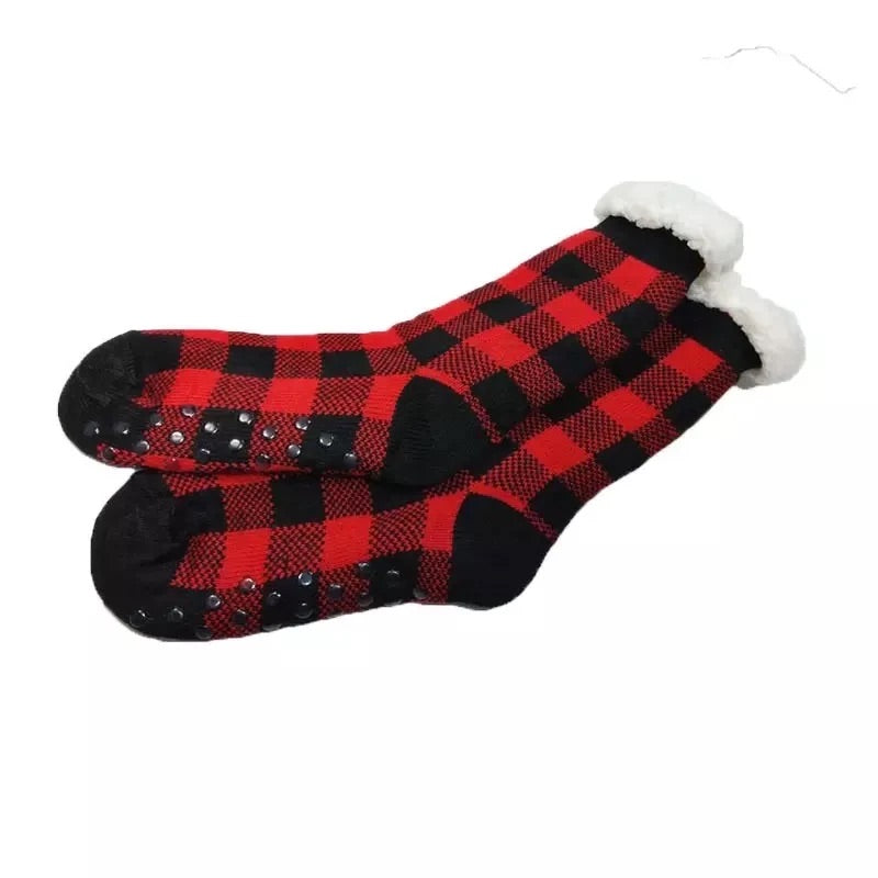 Buffalo Plaid Sherpa Socks