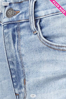 
              Risen High Waist Frayed Jeans-Plus Size
            