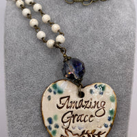 Amazing Grace Heart Necklace