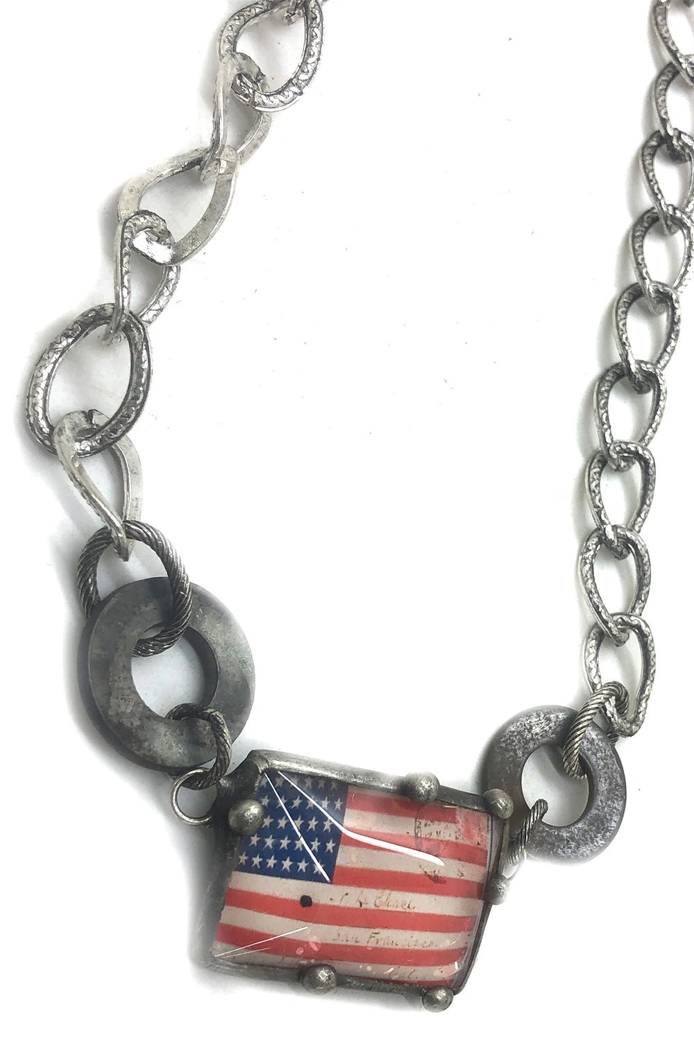 Handmade American Flag Brooklyn Necklace