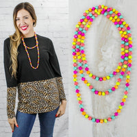 60” Crystal Bead Necklace-Multi