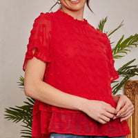 Swiss Dot Tiered Bodice Top