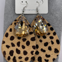 Leopard Golden Shadow Teardrop Earrings