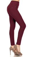 
              Miracle Burgundy 2 Pocket Jeggings in Plus Size
            