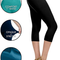 Black Microfiber capri legging, 3X-5X