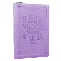
              I Know the Plans Zippered Lux Leather Journal
            
