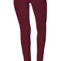 Miracle Burgundy 2 Pocket Jeggings in Plus Size