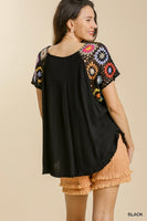 
              Floral Crochet Short Sleeve Top
            